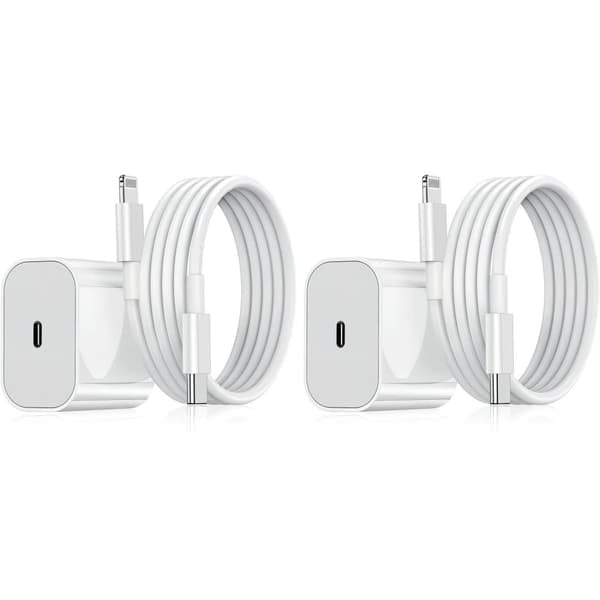 2-Pack - Laddare för iPhone Adapter+Kabel 20W USB-C Snabbladdare_RY