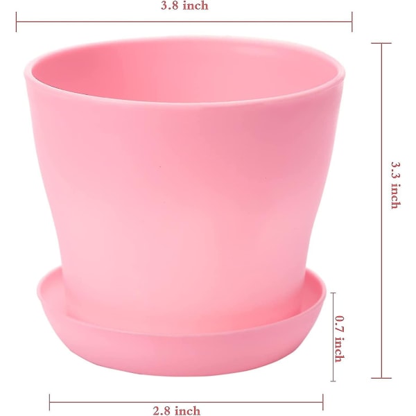 10 stk. Plastplanter Innendørs Planter Mini Med Skuffer Moderne Dekorative Hagebeholdere Rosa