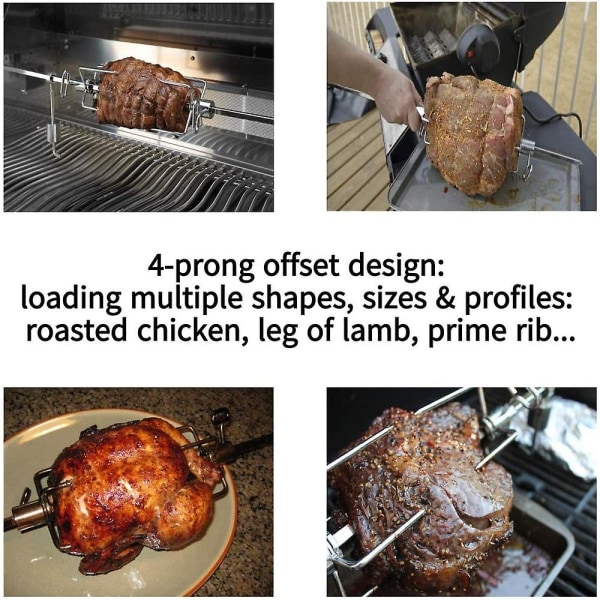 2 kpl Grillin Pyörivä Grillin Haarukka Tarvikkeet Ruokalaatuiset Grillin Haarukat 304 Ruostumaton Teräs Grillin Haarukka