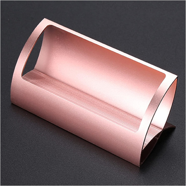 5 stk. Metal Visitkort Holder til Skrivebord, Moderne Aluminium Visitkort Display Holder Stativ, Skrivebord Navnekort Stativ (Rosenguld)