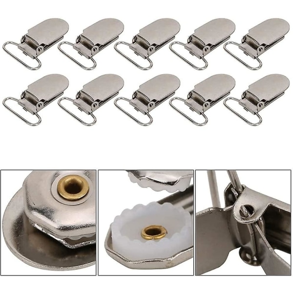 Metal Andenæbsklemme, Højkvalitets Lagnerclips, Sofahyndeclips, Smykkeklips, Stropper, Seler, Rustfri Metalklips, 10-pak