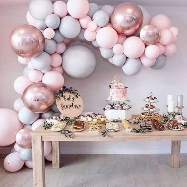 Ballonggirlandsett Macaron Ballong 4d Gullfolie Ballonger Sett Bryllup Babyshower Bursdagsfest D
