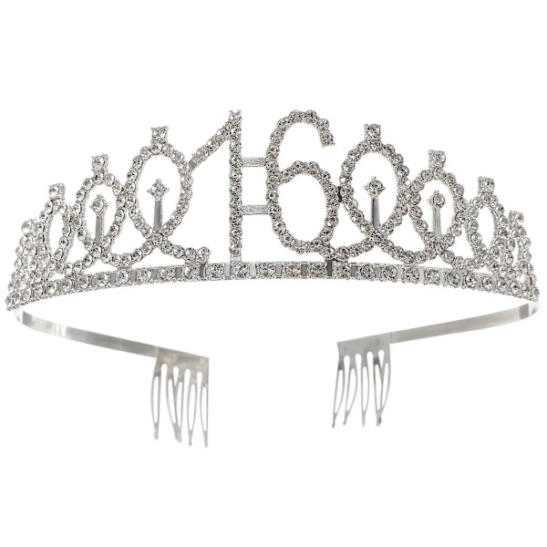 Flickor Present 16:e Sash 16:e Födelsedag Dekorationer Hennes 16:e Tiara Kvinnor Födelsedag 16 Födelsedagskrona
