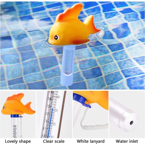 Swimmingpool Termometer, Flydende Pool Termometer Tegneserie Sød Termometer Brugt Til Vandtemperatur Til Spabad Pools Hot Tub Fiskedam (guldfisk