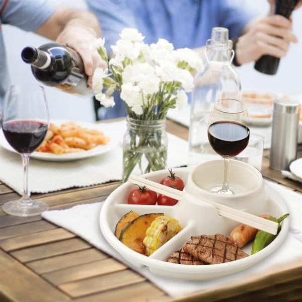 Brickor, Frukosttallrik Delad Bärbar Grill Picknickbricka Portionskontrolltallrik För Hälsosam Mat För Middagstallrik