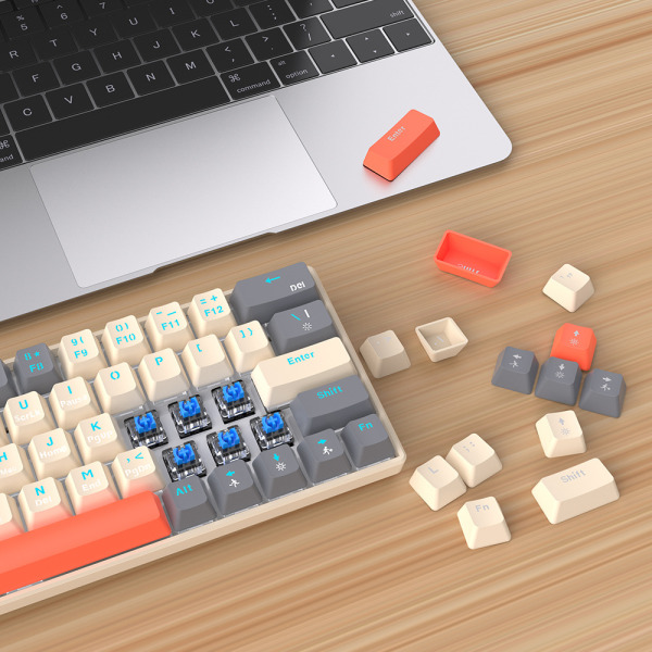 Bærbart mekanisk gaming-tastatur, kompakt 68 taster Mini-kablet Office-tastatur Office-tastatur til Win/Mac/PC/Laptop