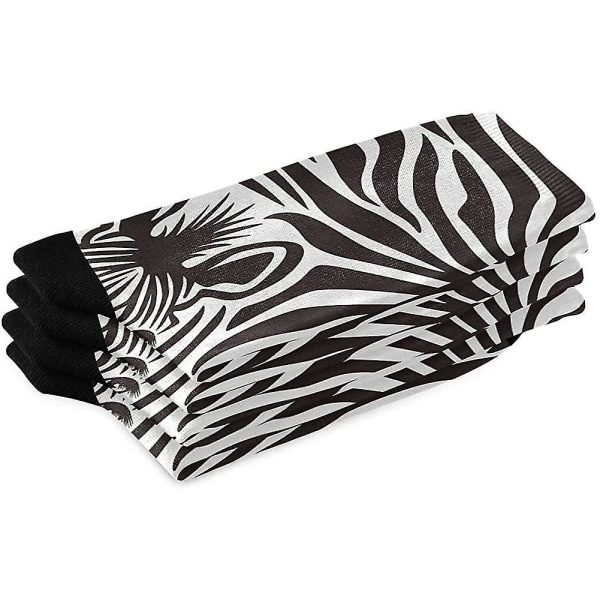 Zebra Print Fancy Outdoor Sports Casual Crew Socks High Ankle, Dress Socks