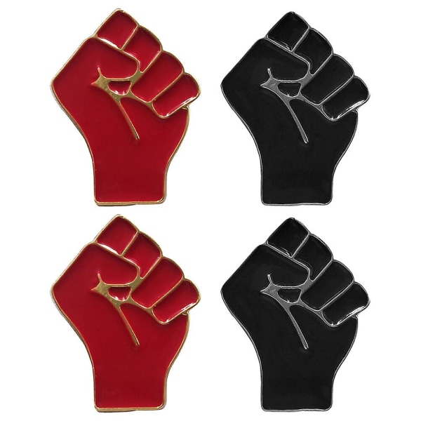 4 st Nålbrotsch Fist Emalj Nålbrotsch Legering Brotsch Svart Live Matter Brotsch Legering Emalj Brotsch Elegant Röd Red 3cm