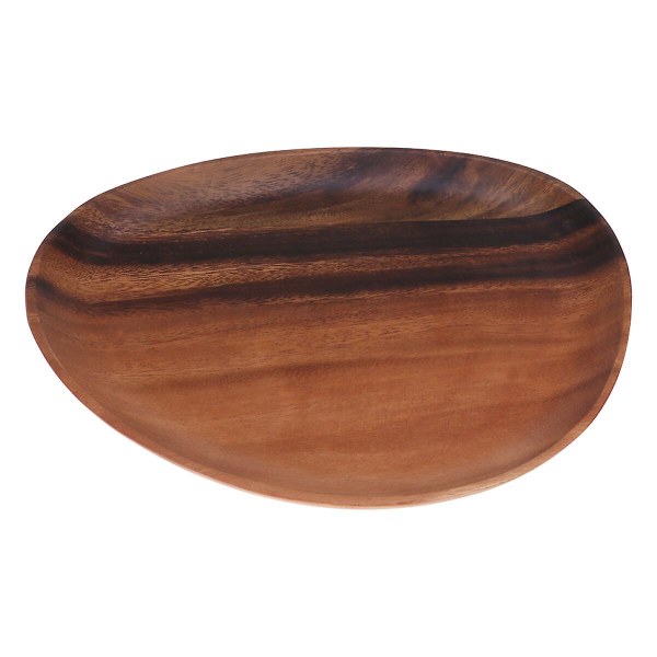 Wood Plate Irregular Shape Fruit Plate Creative Snack Dessert Tray Solid Wood Fruit Tray (large Size)Brown26*21cm