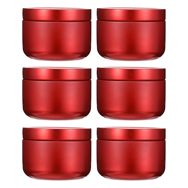 10 stk. Universelle Runde Tinplate Te-Dåser Te-Blad Opbevaringsglas Te Forseglede Tanke Rød 5,3X3,7CM Red 5.3X3.7CM
