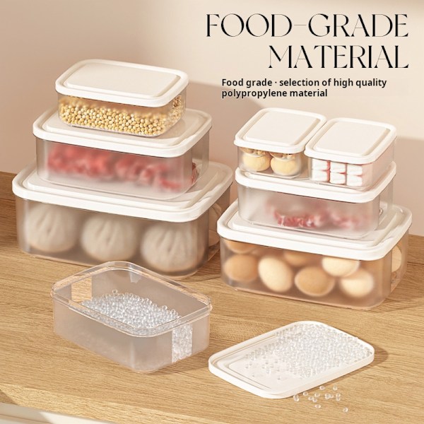 Stilfuld køleskab friskboks køkken mad frossen forseglet friskboks fødevaregodkendt plastik opbevaring_xrzi 1000ml rectangular storage box standard