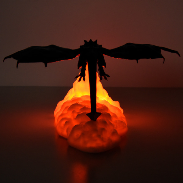 Elddrakslampor, 3D-printade Vulkanmånsken, Barnens Sovsällskap Nattlampa för Sovrum Kontorsbord Lampa Barnpresenter