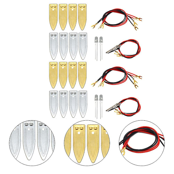 2 Set Leksaker Barn Fruktbatteri Experimentella Tillbehör Zinkplattor Koppar Elektroder Stifttyp El Assorted Color 4X0.7CM