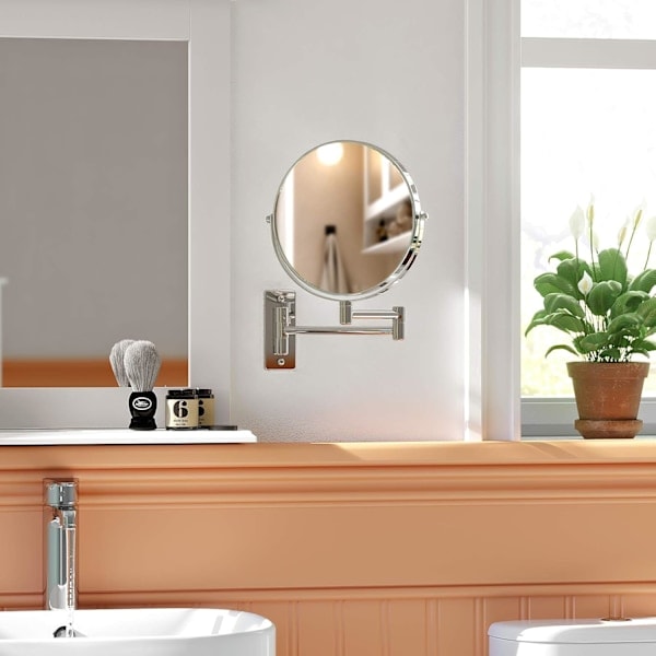 8 tommer dobbeltsidet LED-makeup spejl, vægmonteret forstørrelses spejl_ry