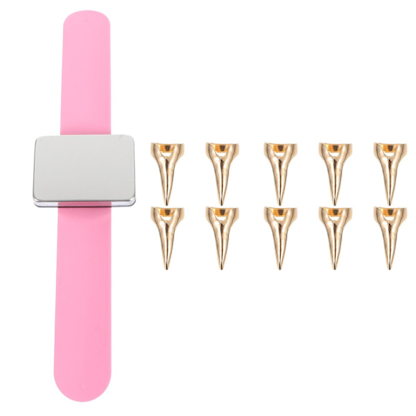 1 set Praktiska Silikon Hårdelningsringar med Magnetisk Armbandsnål Organizer 24x5.5cm 24x5.5cm