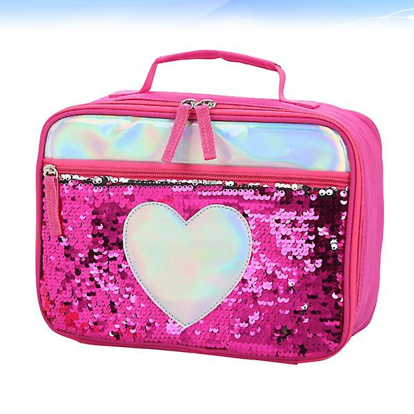 Barnas bærbare lunsjpose med paljetter, isolert pakke, aluminiumsfolie, piknik, termisk pose, måltidsbevaring, oppbevaringspose (lilla)Red27*21*11cm Red 27*21*11cm
