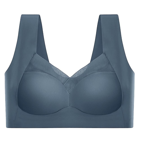 Dam Bekväm Mjuk Sömlös Push Up BH Shapewear Trådlös Crop Top Väst Sportunderkläder 3XLRoyalblå 3XL Royal Blue