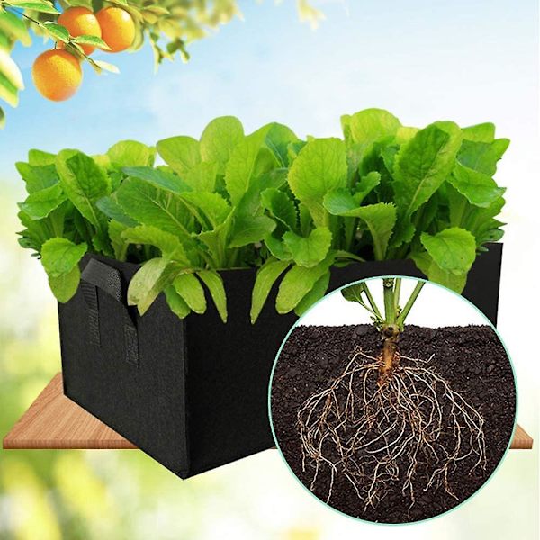 5-pack Växtpåsar Grönsaksodlingspåsar Sidoplanteringskrukor Andningsbara Trädgårdsplanteringsbehållare För Potatis, Tomat, Morot 5 Gallon Brun