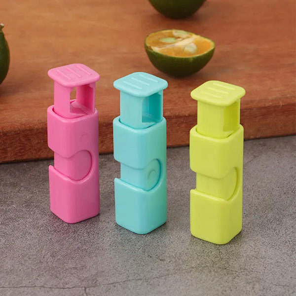 Squeeze & Lock Brødposeklemmer til Madopbevaring, Madklemmer til Poser, Brødklemmer, Plastikposeklemme, Poselukningsklemmer