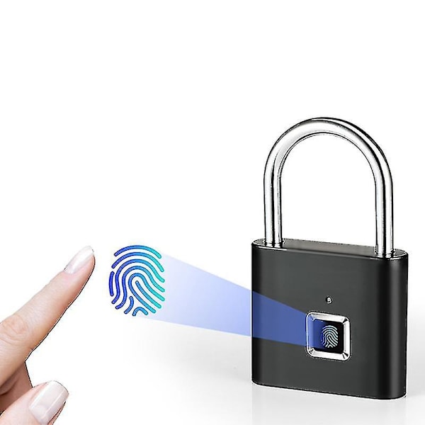 Smart Hem Fingeravtryckslås Säker Hänglås Dörrlås Vattentätt Nyckellöst USB Uppladdningsbart Zinklegering Huslås