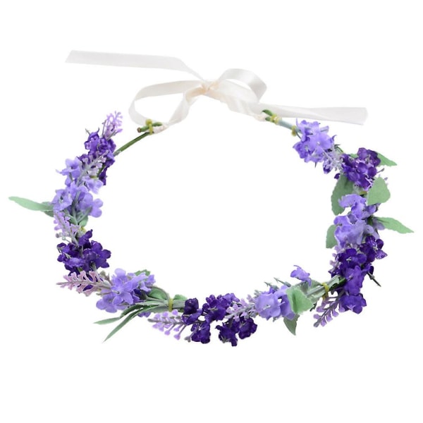 Lilla Tiara Blomsterpige Pandebånd Brude Blomster Pandebånd Blomster Pandebånd Kawaii Hårtilbehør Vio Violet