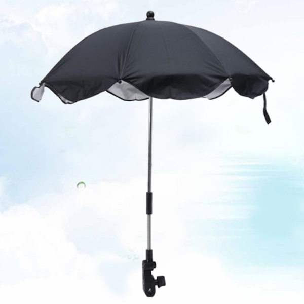 Stretchable Babyvagn Parasollfäste Stativ Parasoll Barnvagn Parasoll Sol Regn Black