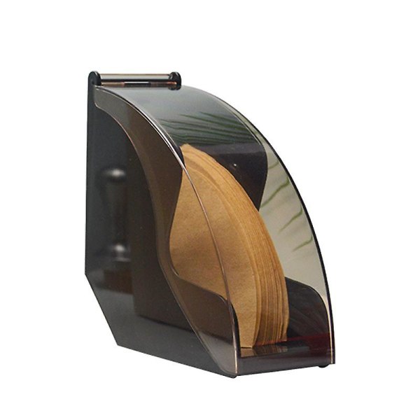 Svart Akryl Kaffefilterholder Filterpapir Dispenser Rack Med Støvtett Deksel For Kafé, Hotell, Bar, Hjem