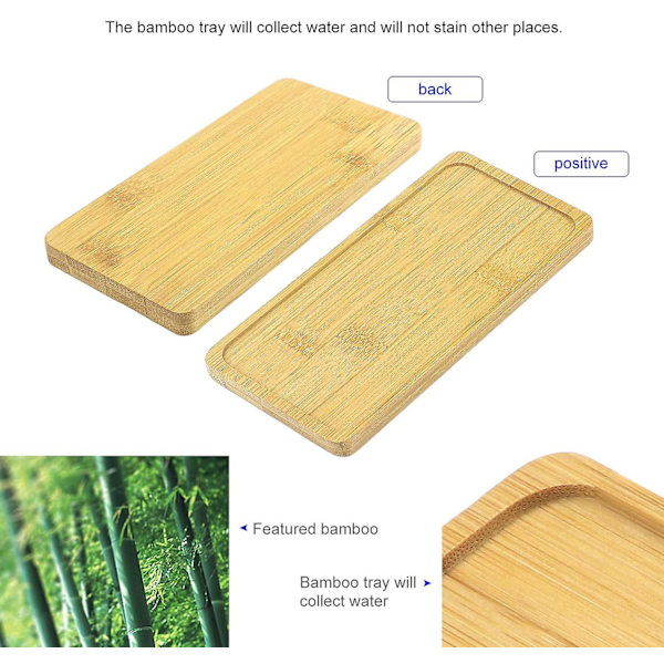 Bambus Rullebane Rektangulær, Bambusbakke Plade Bambusbræt Plante Rullebane Bambusbakke Blomsterpotte, Bonsai