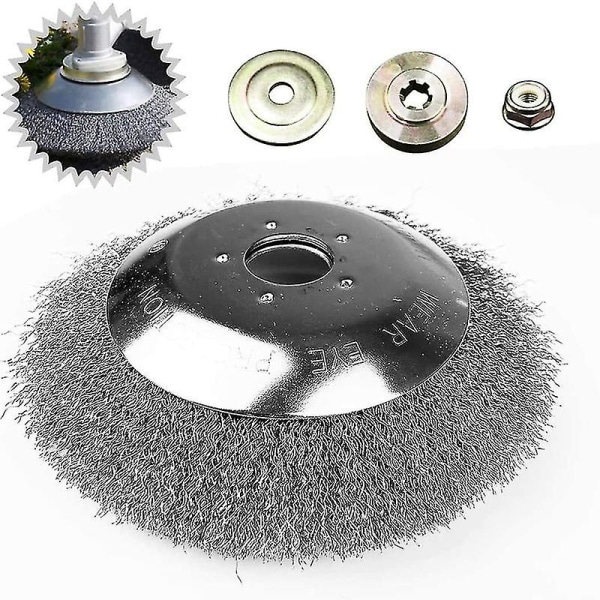 Rotating Brush Wheel Compatible With Lawn Gardening Agricultural Tools 6 Inches