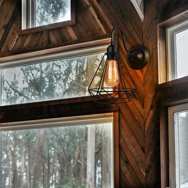 Industriell vegglampe, Retro vegglampe, E27 Vintage LED-lampe, Vegglampe for stue trapp korridor barnerom (1 stk)