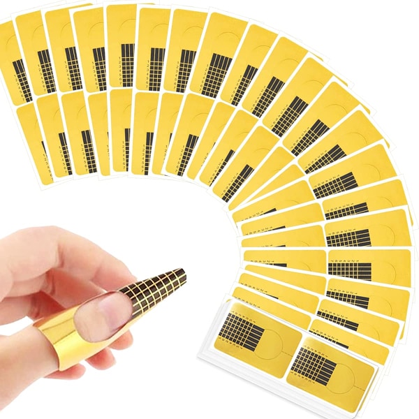 100 STK formularer til akrylnegle rektangulære negleklistermærker til negleforlængelse til begyndere og professionelle neglekunstmanicure