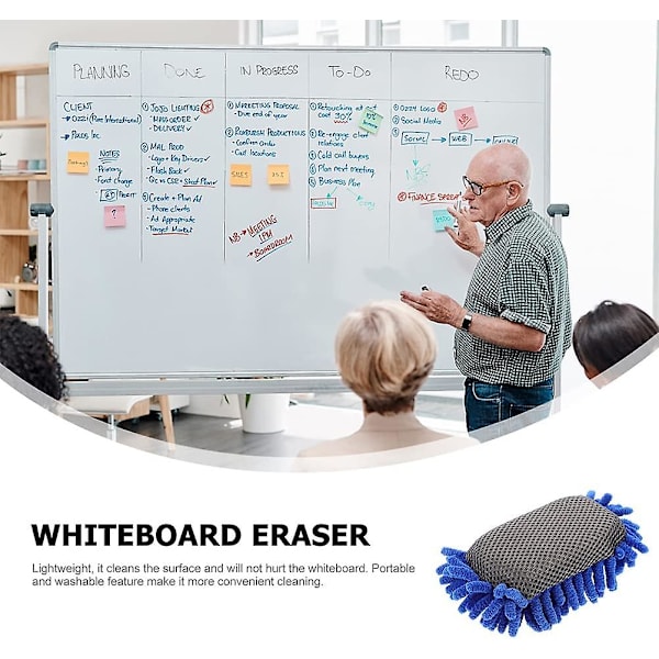 Mikrofiber Hvidtavle Visker Vaskbar Tavle Visker Shag Tør Visker Koralsamt Rengøringssvamp Blok Støvning Hvidtavle Visker (1 stk)
