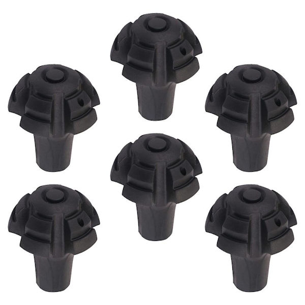 6 kpl Liukumattomat Suojukset Vaellussauvoille Ulkoilmaan TPR-Hihat Pyöreät Keppipehmusteet (musta)Musta5.5X4.5X4.5C Black 5.5X4.5X4.5CM