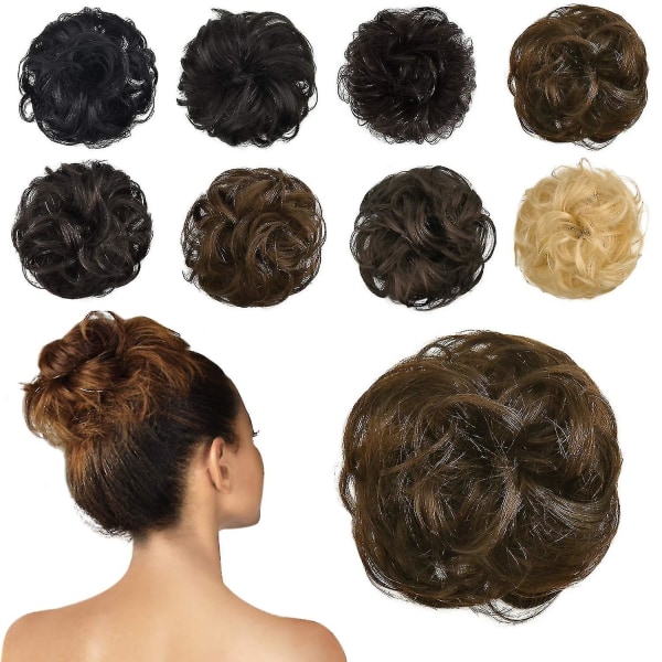 4 st Scrunchie Hårknut Upprullad Hårdel Hårband Hästsvansförlängningar Hår
