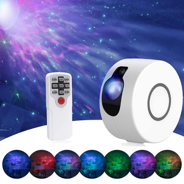 Ny Stjärnhimmelsprojektorlampa Färgglad 3D Vision Led Laser Nebula Lampa Led Projektionslampa Eller Barn, Rum, Semester, Födelsedagsfester Vit White US Plug