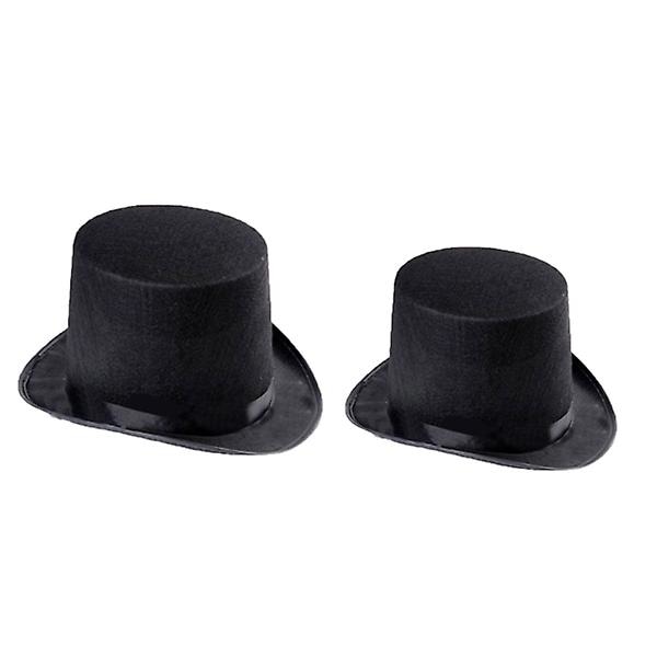 2 kpl Huopahatut Miehet Leprikon Hattu Puku Tarvikkeet Asut Lapset Top Hat Top Hat Puku Juhla Hattu Musta Black M