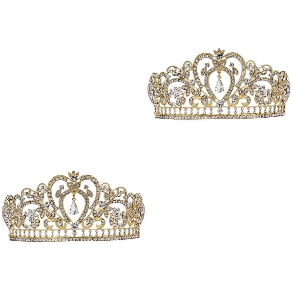 3 kpl Bling Crystal Rhinestone Tiara Morsian Kruunu Kimaltava Koru Koriste Hääjuhlaa Varten Kihlat 2pcs