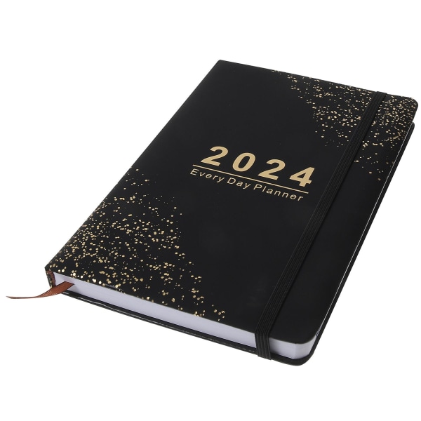 Agenda Daglig Planlegger Engelsk 2024 Planlegger Engelsk Notatbok Planlegger 2024 Månedlig Planlegger Svart 21.2X14. Black 21.2X14.5X2CM