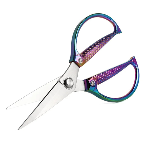Kraftfulde køkkensaks professionelle Heavy Duty Multi-Purpose smuk Farve regnbue Titanium Coating Smedede rustfrit stål fisk