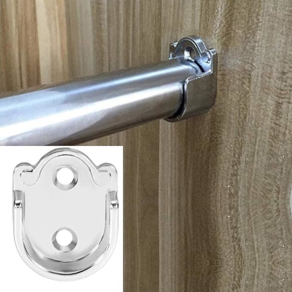 6 stk. Garderobestang Holder i Sinklegering, Heavy Duty Dusjgardinstang Endestykker, Stang Holder Flens Med Skruer