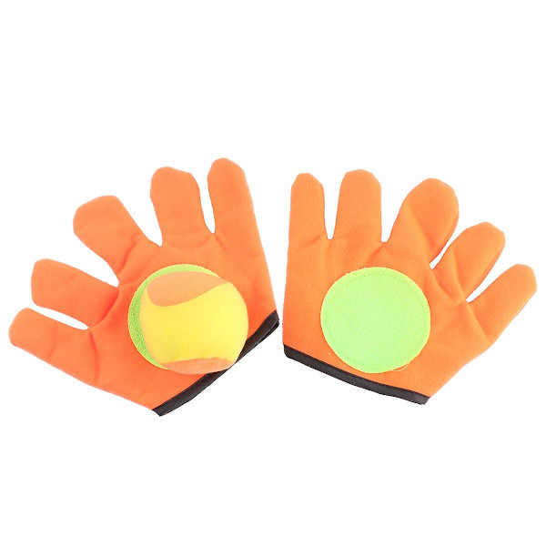 Utomhus Leksaker Barn Magic Ball Handskar Fånga Handske Set Racket Fånga Boll Spel Stick Rack Orange 15*19cm Orange 15*19cm