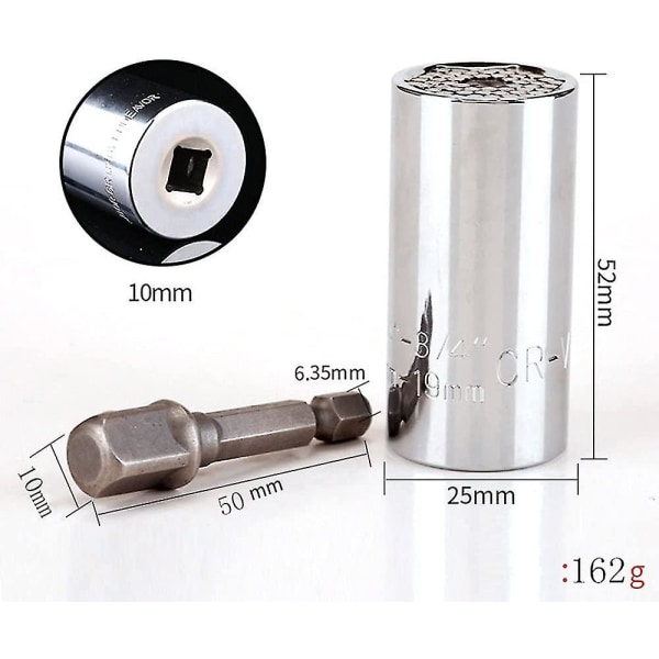 7-19mm Skrallepipe (gul pipe + 3/8 post), universal muffe Multifunksjonell Universal Energy Muffe 7-19 Magic Muffe Hodesett 3/8 Elektri