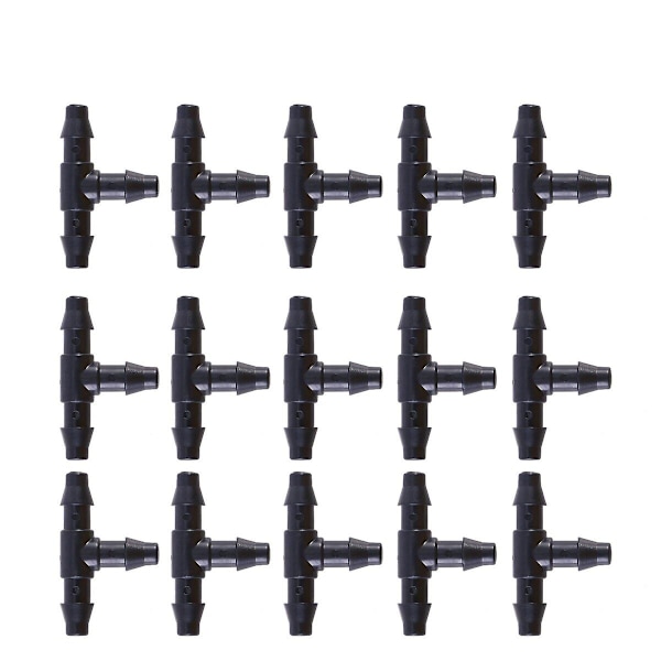 50 stk Dryppslanger Koblinger Vann Slange Adapter Pigg Koblinger Passer Slange Dysen T Koblinger Ga Black