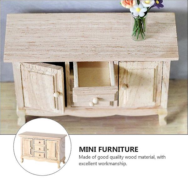 Barnmöbler Mini Prydnad Miniatyr Skåp Möbelmodell Mini Prydnad Beige 12.3X8.2CM Beige 12.3X8.2CM