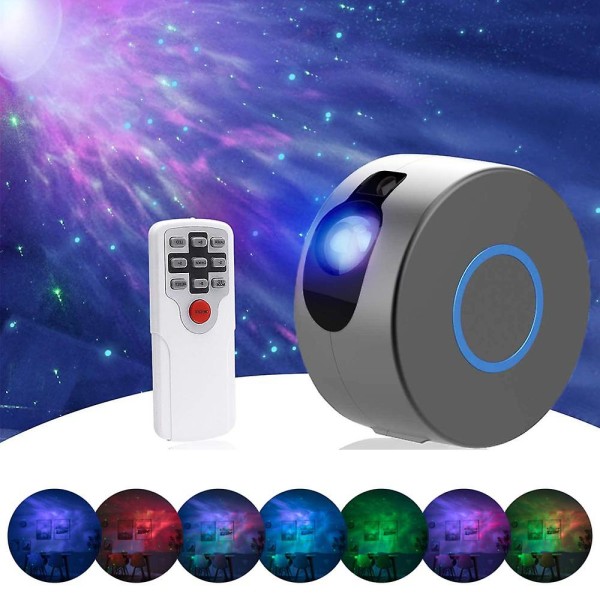 Ny Stjernehimmel Projeksjonslampe Fargerik 3D Visjon Led Laser Nebula Lampe Led Projeksjonslampe For Barn, Rom, Ferier, Bursdagsselskaper Grå Grey US Plug