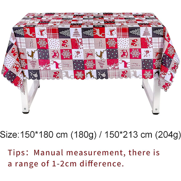 Festlig Dug, Julepynt, Vaskbar Dug Til Udendørs, Bryllupsdug, Rektangulær, Rund, Vaskbar, Rød, 150 X 180 Cm