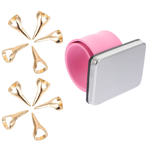 1 set Praktiska Silikon Hårdelningsringar med Magnetisk Armbandsnål Organizer 24x5.5cm 24x5.5cm