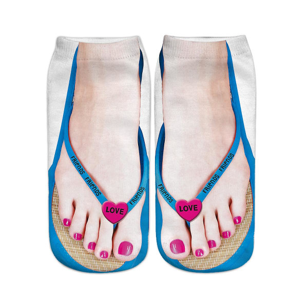 1 par 3D Mønster Flip Flop Sokker Morsomme Sokker Sommerdesign Strømpe Gave Noveltylove love