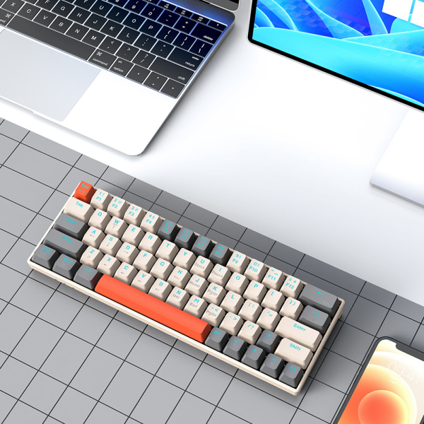 Bærbart mekanisk gaming-tastatur, kompakt 68 taster Mini-kablet Office-tastatur Office-tastatur til Win/Mac/PC/Laptop
