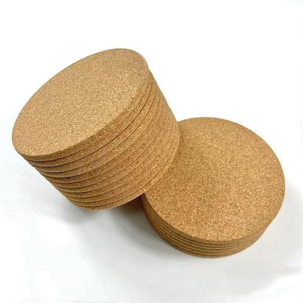 (10-pakke) 4\" for kjøkken varm plate coasters, høy varme pott, varme matstativ, naturlige planter varmebestandig kork plassmatte